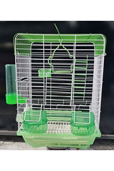 AquaHome Renkli Aksesuarlı Muhabbet Kuş Kafesi 40x22x28 cm