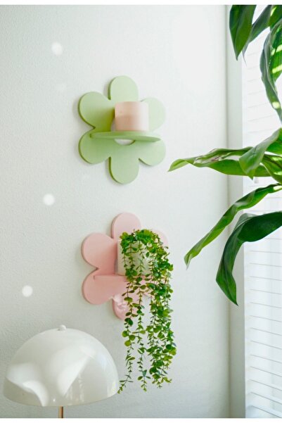 DesingbabyM Flower Papatya Montessori Bebek Ve Çocuk Odası Duvar Rafı,bahçe V...