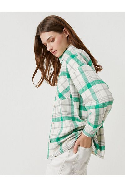 Koton Lumberjack Shirt with Pocket Detail