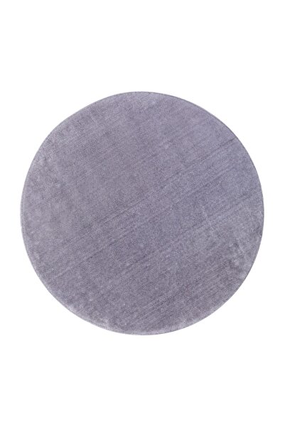 Dijidekor Light Gray Round Post Woven Carpet Plush Rabbit Feather Feel Antibacterial 140X140