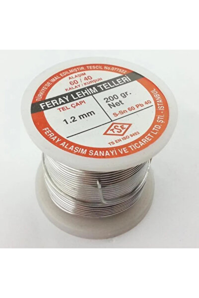 Ceta 1.2 mm / 200 gram Feray Lehim Teli 60 Kalay 40 Kurşun 60/40 - 5 Kanal Pa...