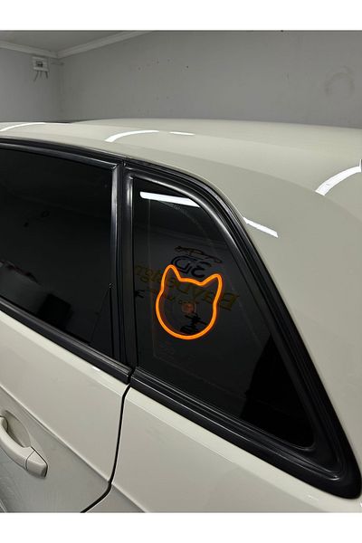 3dbaydesign Neon LED Light Decor for Car CAT (12 Volt Suction Cups AMBER YELLOW)