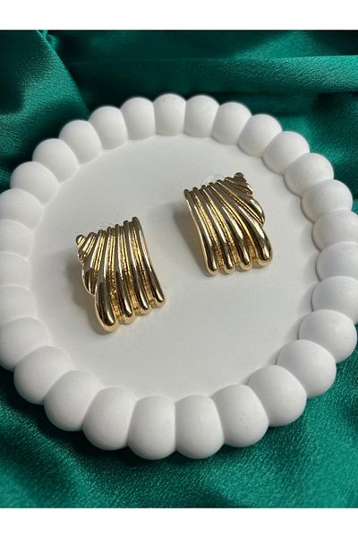 ekacsessories Vintage striped plate model earrings