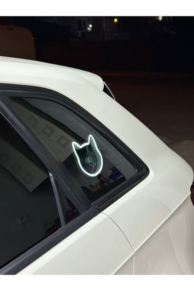 3dbaydesign Car interior neon LED Light Decor CAT (12 Volt Suction Cup WHITE)