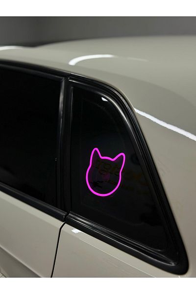 3dbaydesign Neon LED Light Decoration for Car CAT (12 Volt Suction Cups PINK)