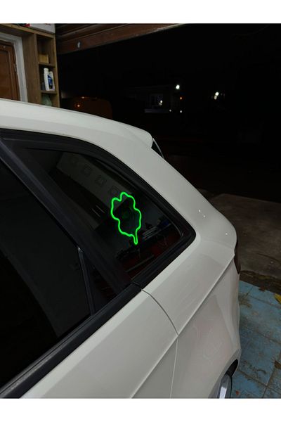 3dbaydesign Neon LED Light Decor for Car YONCA (12 Volt Suction Cups GREEN)
