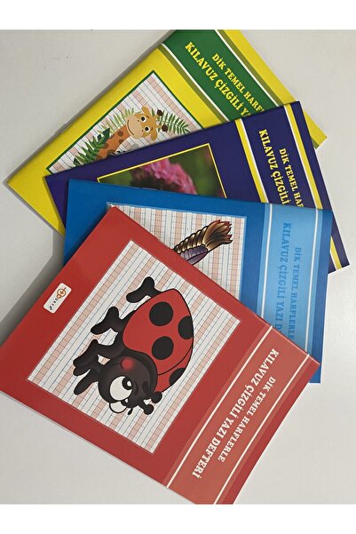 Nokta 4 قطع من دفتر كتابة جميل مبطن بالأحرف الأساسية العمودية