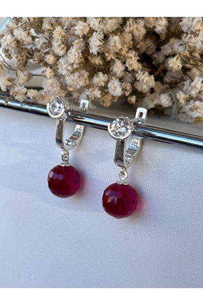 DURAN TAKI TASARIM Yakut Küpe ( Gümüş )