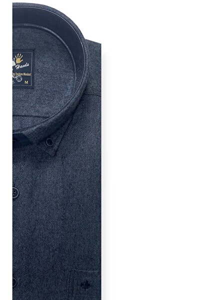 Sadık Collection Two Hands Erkek Klasik Rahat Kesim Uzun Kollu Tek Cepli Balık Sırtı Kumaş Gömlek 505