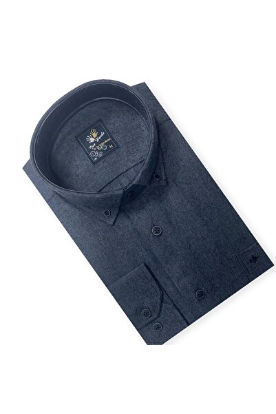 Sadık Collection Two Hands Erkek Klasik Rahat Kesim Uzun Kollu Tek Cepli Balık Sırtı Kumaş Gömlek 505