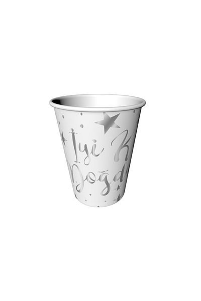 BalonEvi Good Ki Doğun Glass - Silver Foil Printed, White