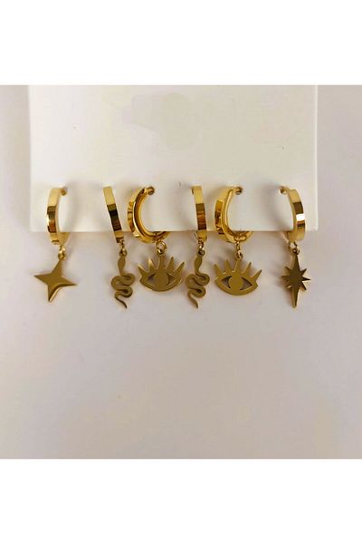 Pelek Butik Multiple Steel Earrings ÇK71