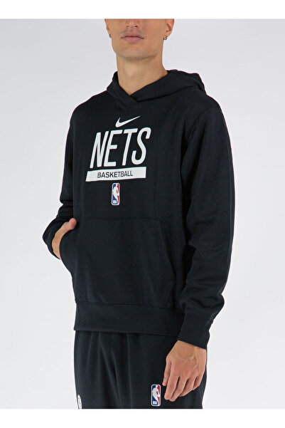 Nike Ανδρικό μαύρο φούτερ μπάσκετ Dri-Fit NBA Brooklyn Nets Spotlight