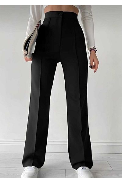 ogonline Crepe Fabric Lycra Palazzo Trousers Front Straw Spaghetti