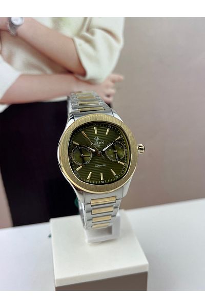 Hislon DOUBLE COLOR WOMEN'S WRISTWATCH SAPPHIRE (NON-STREAT) GLASS 3 ATM WATERPROOF