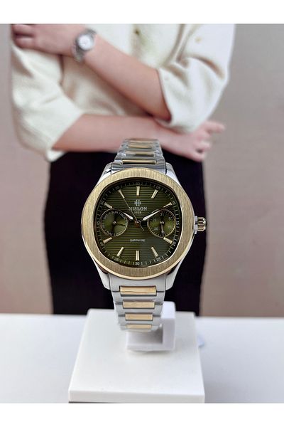 Hislon DOUBLE COLOR WOMEN'S WRISTWATCH SAPPHIRE (NON-STREAT) GLASS 3 ATM WATERPROOF