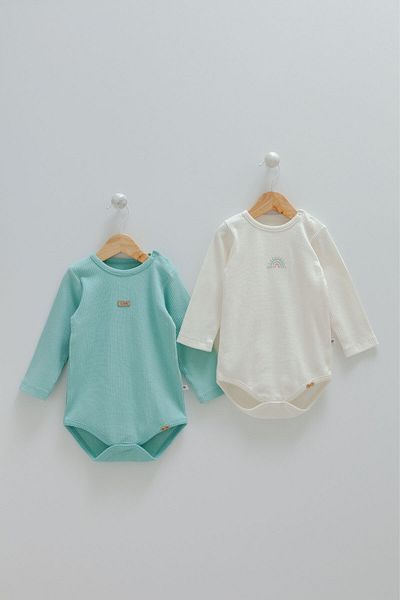 Caramell 2-Piece Ribbed Long Sleeve Snap-On Bodysuit