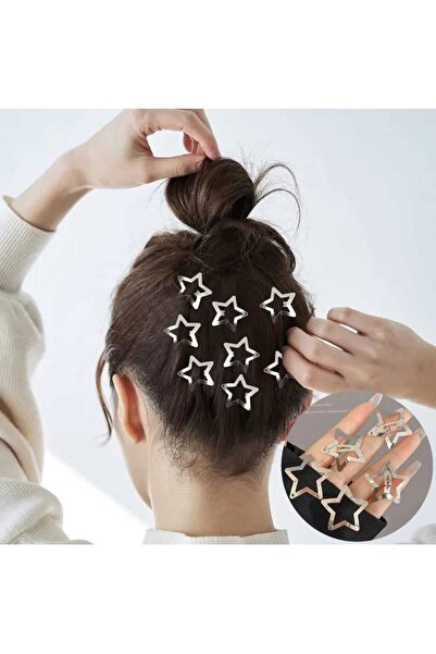 MutluBiDünya Vintage Yıldız Çıtçıt Nikel Kaplama Metal Pens Toka 5 Adet