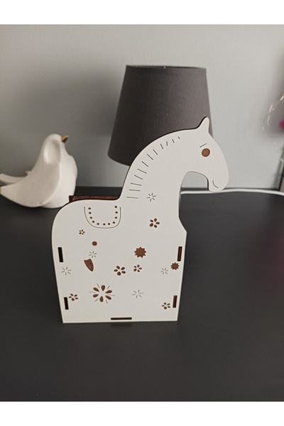 Şirin Lazer Suport pentru pixuri în formă de cal, din lemn MDF, organizator d...