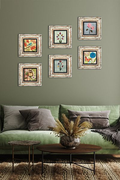 Pinecone Butterfly, Sparrow, Scream, Girl with Pearl Earrings, Hydrangea Flower, Owl Stone Painting Framed Wall Decor