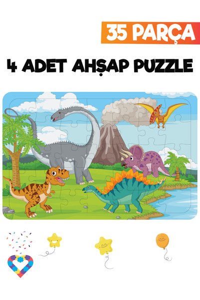 esatoys 35 Parçalı Montessori Ahşap Puzzle – 5-6 Yaş Eğitici Oyuncak