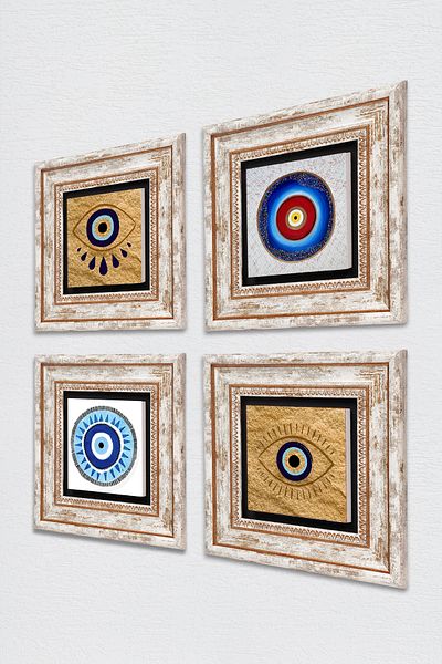 Pinecone Vulcan Stone Pictură de perete Decorație de perete înrămată Set de pictură de 4 piese Artă de perete TK4-1490