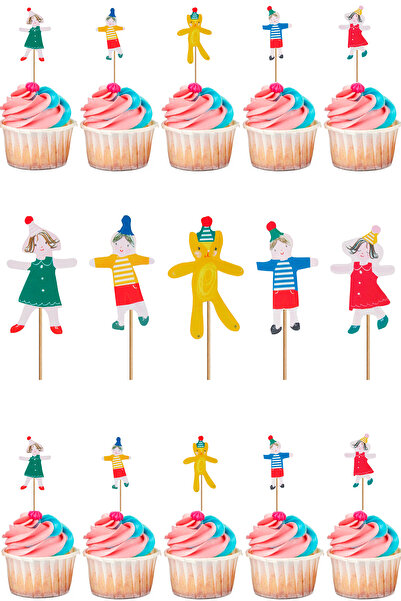 Yusuf Dirik YD Party Supplies 10 قطع من أعواد الأسنان على شكل كب كيك بتصميم ا...