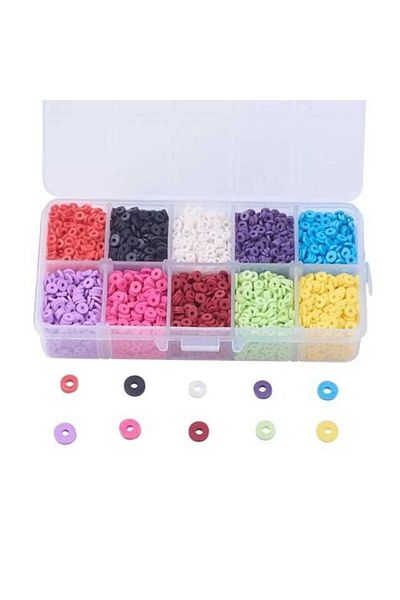 Hobimos 10 Different Colored Fimo Starter Jewelry Making Set in 10 Compartments Box