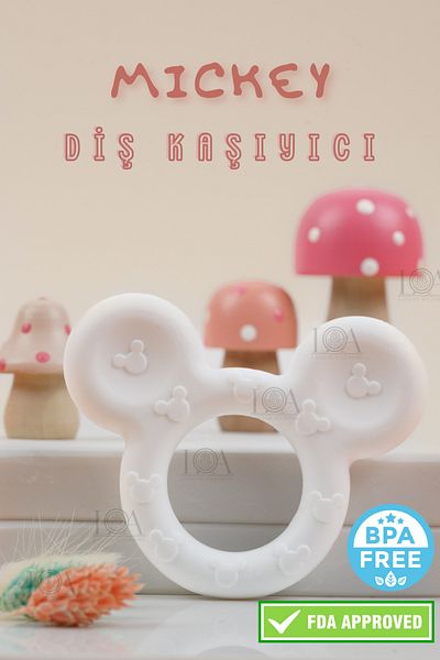 LANDOFACCESSORY Mickey Baby Teether - Toothbrush - Bpa Free Silicone Teether