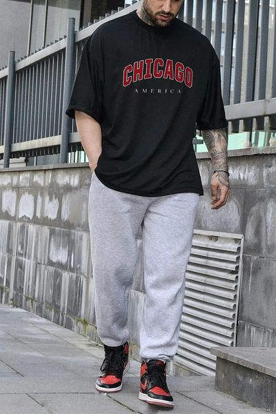 LEMIRA Chicago Printed T-shirt - Jogger T-Shirt Bottom Top Tracksuit Set Crew Neck