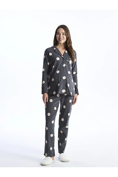 LC Waikiki Set de pijamale de maternitate cu mâneci lungi cu guler de cămașă LCW ECO