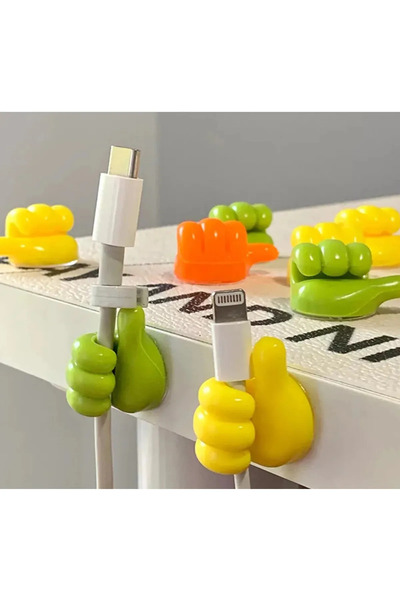 PEARLESS LOVE منظم كابلات حامل كابل الإبهام اللاصق مكون من 6 قطع