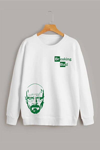 Vordevia سويت شيرت أبيض برقبة دائرية كبير الحجم مطبوع من Breaking Bad