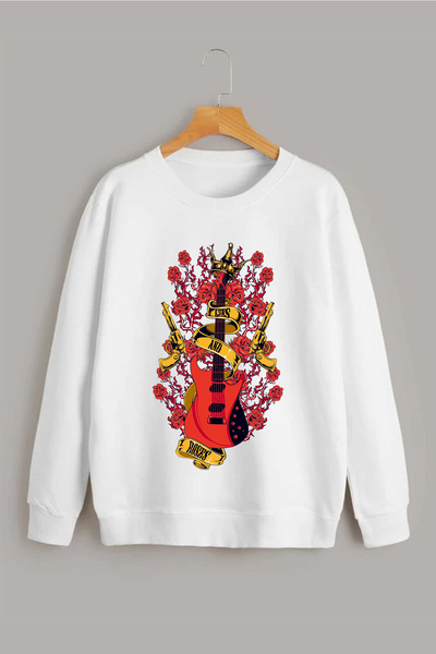 Vordevia Світла оверсайз-футболка з круглим коміром і принтом Guns And Roses