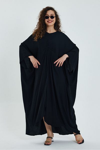 AYASOFYA OTANTIK Rochie de damă, neagră, cu paiete, cu aplicație în palmier, cu detaliu în spate