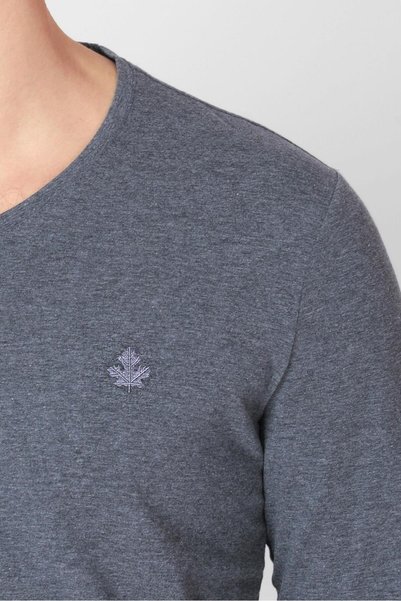 ADAM BOXES V-Neck Long Sleeve T-shirt Np-trelargo - Dark Gray