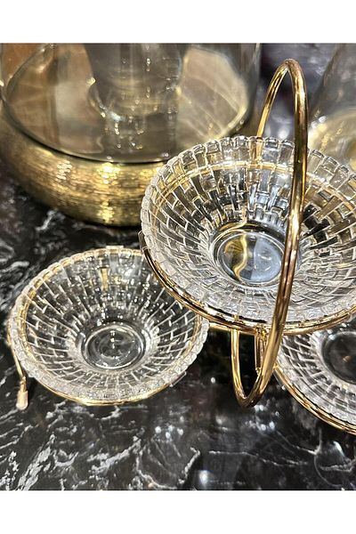 Mikasa Moor P350371999 Gold 3-Piece Glass Service