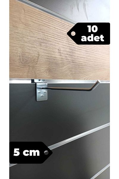 Manken İstanbul 5 Cm - 10 Pieces Channeled Board Hook Rack Hanger