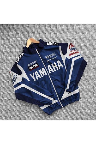 Mhm Αλεξίπτωτο ύφασμα με στάμπα Oversize Unisex Μπλε Ανεμοδράστη Αδιάβροχο