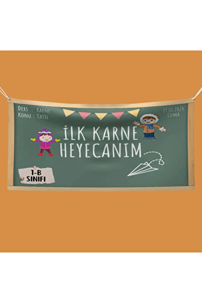 DeBu Tasarım İlk Karne Heyecanım Fotoğraf Çekim Arka Fon Branda Afiş Model No...