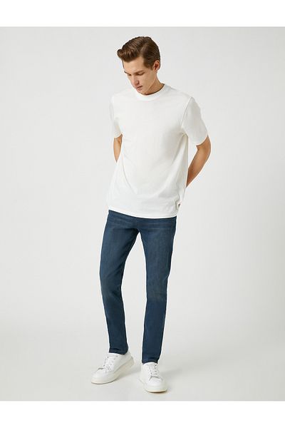 Koton Ανδρικό παντελόνι Jean Petrol 3sam40042nd