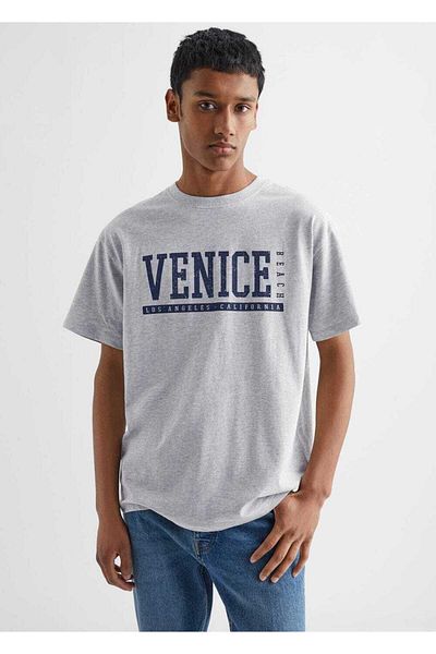 Mango Teen Κοντομάνικο βαμβακερό μπλουζάκι