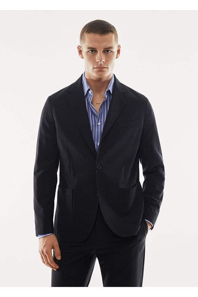MANGO Man Breathable Slim Fit Blazer Jacket