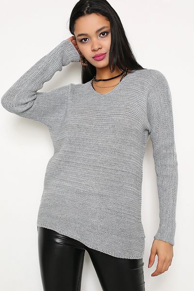 AVORWE Pulover din tricot jacquard cu decolteu în V