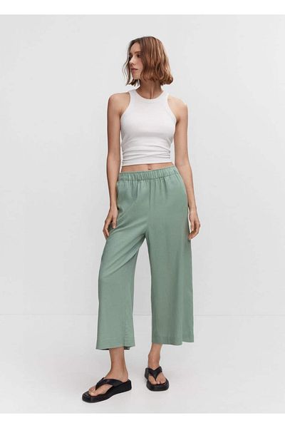 MANGO Woman Παντελόνι Culotte από λινό