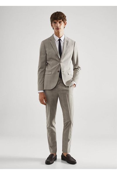 MANGO Man Μπουφάν Blazer με Σούπερ Λεπτό Σχέδιο