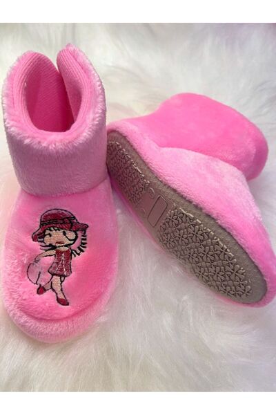 dekantoys Panduf Kız Çocuk Ev Ayakkabısı Ev Botu Kız Figürlü Pantuf