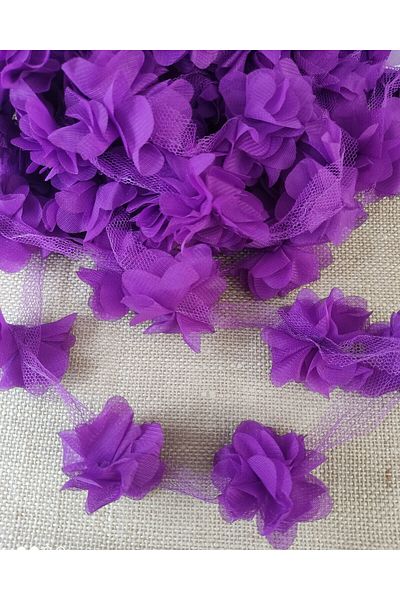 miraylahobi Laser Cut Chiffon Flower 1 μέτρο – Τούλι