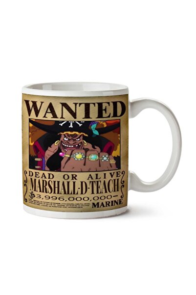 ART HEDİYE كوب مطبوع على الجانبين من Wanted Marshall D Teach Anime Wanted