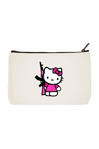designedfy Hello Kitty Killer Printed υφασμάτινη τσάντα μακιγιάζ Θήκη για στυλό Τσάντα χειρός